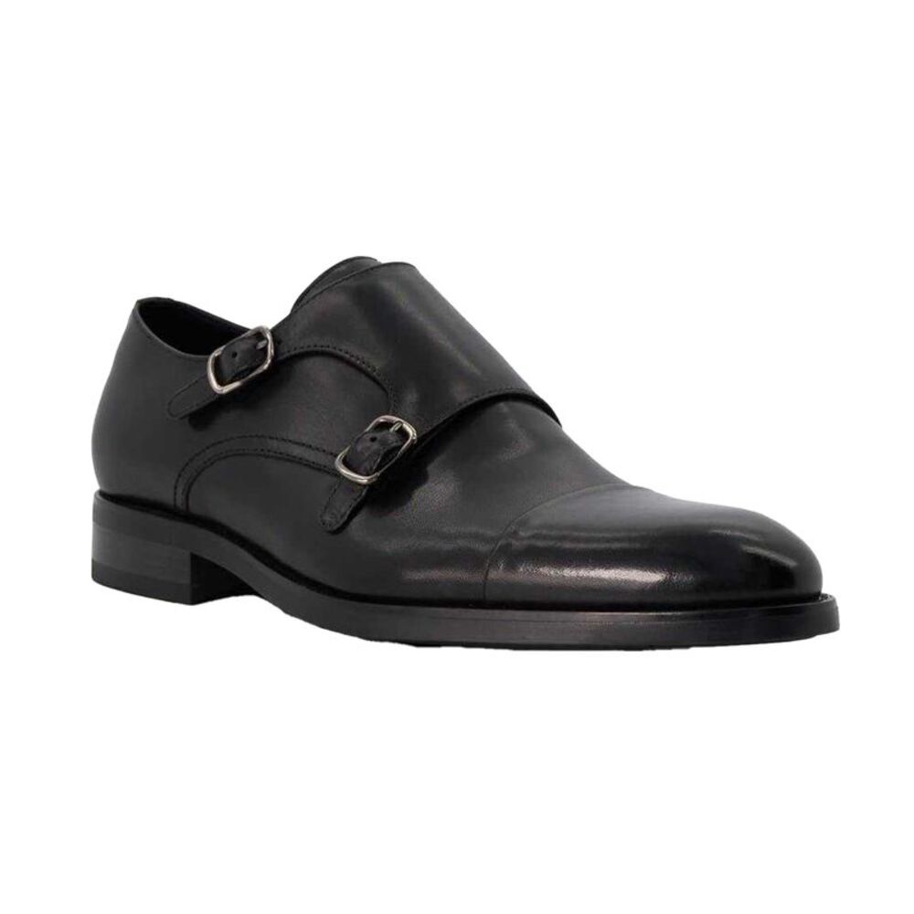 Dune London Mens Sullivan Monk Leather Shoes / Black